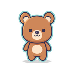 Obraz premium Adorable Cartoon Bear Vector Illustration