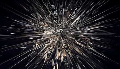 Obraz premium Abstract, dynamic visual. Radiant center, bursts outwards. Dark palette, textured surface creates dramatic impact