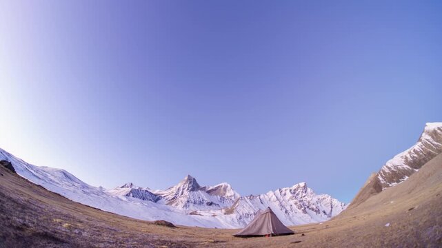 Light and Shadow Timelapse on Amadrimu Peak, Tibet