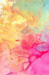 Vibrant splash of colour watercolor paints background