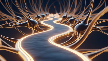 A mesmerizing digital illustration of interconnected neural pathways, resembling the brain's complex network, highlighting rapid data transmission and technological advancement