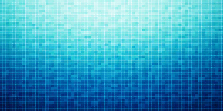 Modern abstract digital mosaic texture with glowing squares and soft blue colors
