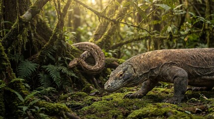 Komodo Dragon Python Jungle Encounter