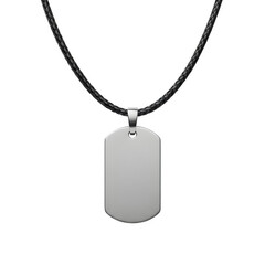 Necklace with metal pendant, elegant jewelry mockup in PNG format for branding, ecommerce, and design use. Isolated on white or transparent background. PNG format.