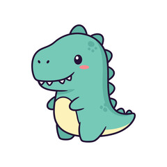 Obraz premium Cute Cartoon Dinosaur Illustration