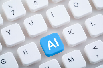 Computer keyboard with Artificial Intelligence button.