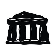 Stone Age Temple Outline Icon