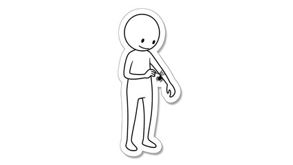 Simple Line Drawing of a Stick Figure Receiving a Vaccination on its Arm.