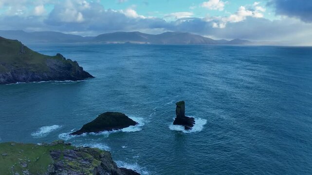 Kerry Ireland seascapes and wild nature An Sirrach Rock stunning rock formation in Kenmare Bay