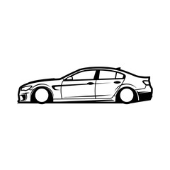 Fototapeta premium Dynamic Car Illustration, Vehicle Design, Digital Concept Art, Minimalist Style, Side View, Creative Graphics