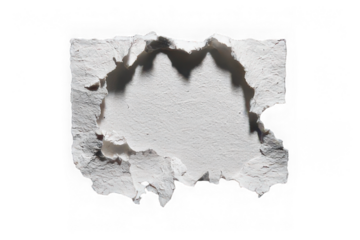 Torn paper edge with rough texture and irregular shape, isolated on transparent background, suitable for design, scrapbooking, or creative projects