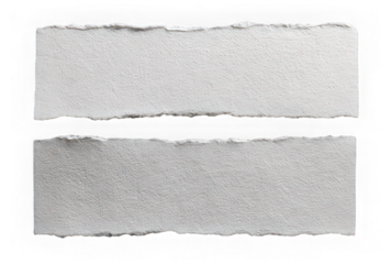 Torn paper edge ripped paper strip isolated on transparent background rough texture white paper horizontal blank empty realistic creative design element clean
