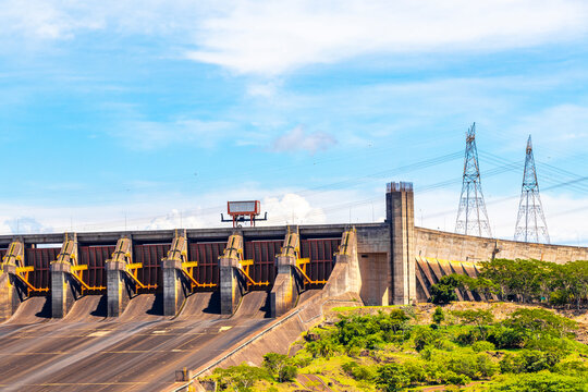 Largest dam in the world Itaipu Foz do Iguacu Brazil.