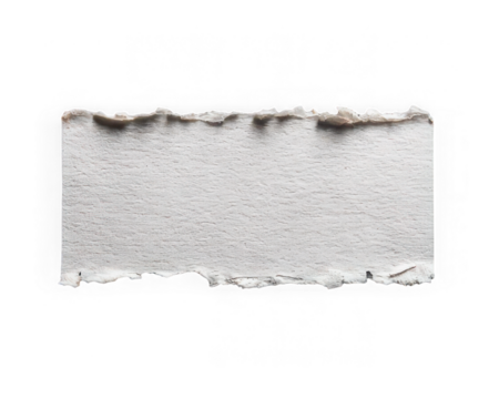 Torn paper edge white paper isolated transparent background rough texture ripped rectangle blank empty scrap design element copy space - Powered by Adobe