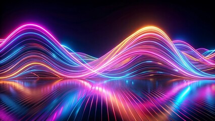 Fototapeta premium futuristic neon wave art black motion blur