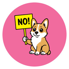 protesting dog pin button vector design