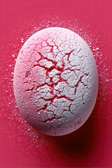 Makroaufnahme einer rissigen, pastellfarbenen Oberfl&auml;che mit feiner Struktur. Fokus auf Textur, Materialit&auml;t und Farbe in moderner, minimalistischer Form