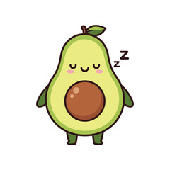 Adorable Sleeping Avocado Cartoon Character