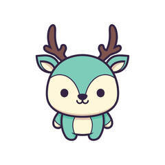 Adorable Cartoon Deer Vector Illustration