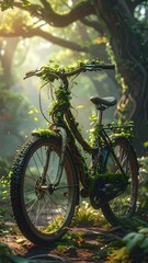 Moss Covered Bicycle in Enchanted Forest Light