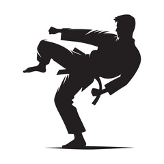 karate fighter vector silhouette clip art logo design illustration icon collection  © MdBadal