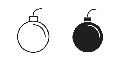 Bomb icons. Vector linear icon isolated on white background. © Taylor