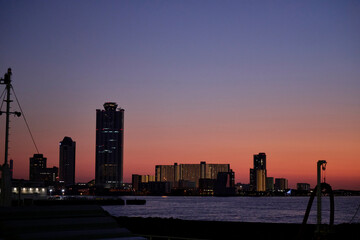 夕方の天保山の風景