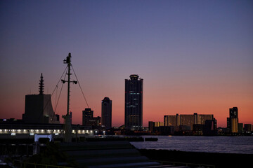 夕方の天保山の風景
