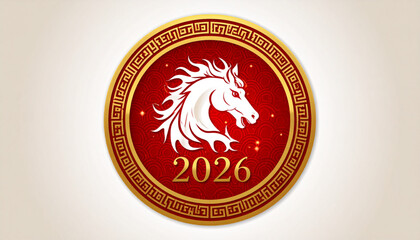 Luxury Fire Horse Emblem 2026 Vector