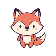 Obraz premium Adorable Cartoon Fox Illustration