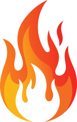 Stylized abstract fire flames in gradient orange and yellow colors