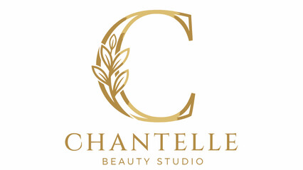 Fototapeta premium Chantelle Beauty Studio Luxury Logo Design.