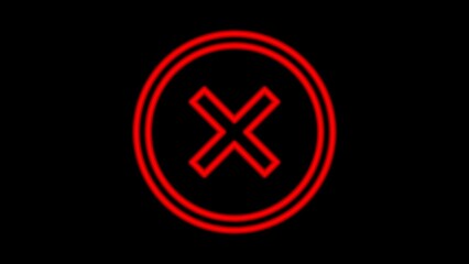 Fototapeta premium neon x cross red wrong mark icon with a circle