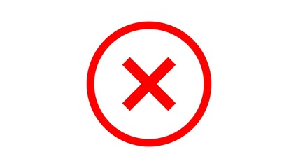 Obraz premium x cross red wrong mark icon with a circle