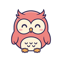 Adorable Cartoon Owl Vector Illustration