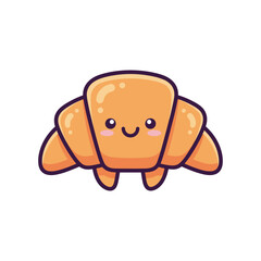 Adorable Cartoon Croissant Character Illustration