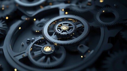 complex mechanical clockwork mechanism, but with gears made of glowing energy and parts that phase in and out of existence, representing quantum computing or complex algorithms, 