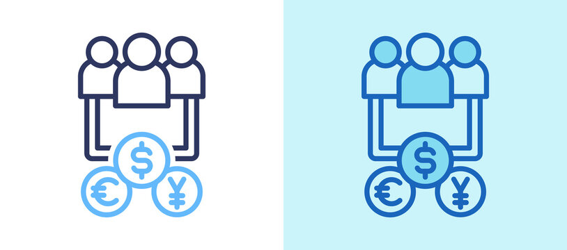 Mutual Fund whiteblue icon