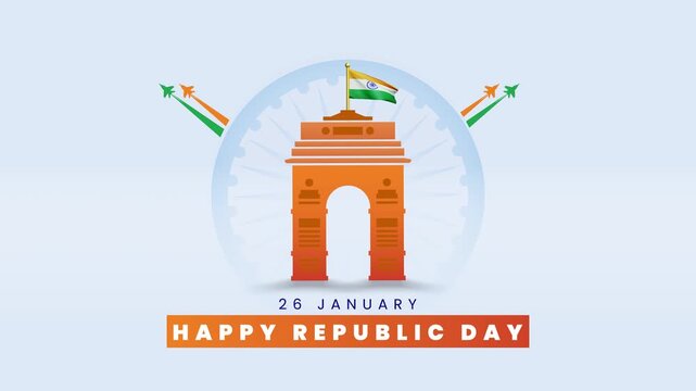 Republic Day of India. 26 january celebration india gate backgound.