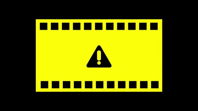 Abstract glowing Alert warn icons of warning attention icon animation with dark background.Futuristic glowing Alert warn icons of warning attention with smooth animated.