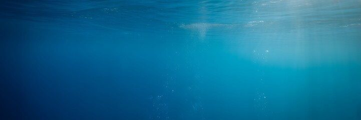 Obraz premium Serene underwater scene with sunlight filtering through ocean water