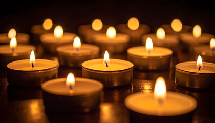 Soft Glowing Candles: Symbolizing Strength and Remembrance in the Dark