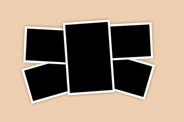 blank photo frames on white