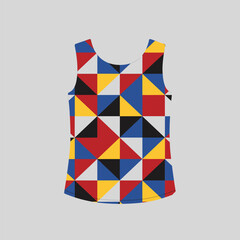 Colorful geometric pattern sleeveless top for casual summer wear