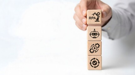 robotic process automation wooden blocks