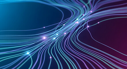 Vibrant digital network connections with glowing lines and nodes