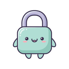 Adorable Cartoon Padlock Character Illustration