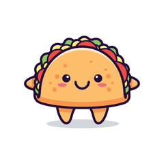 Cute Cartoon Taco Character Illustration