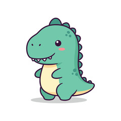 Obraz premium Adorable Cartoon Dinosaur Illustration