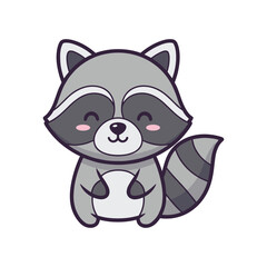 Adorable Cartoon Raccoon Illustration
